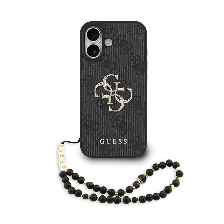 Guess iPhone 17 Backcover hoesje - MagSafe - 4G Classic Logo With Strap - Zwart-Hoesjes-Ilumina Benelux