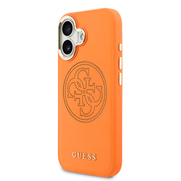 Guess iPhone 17 Backcover hoesje - MagSafe - 4G Perforated Logo - Oranje-Hoesjes-Ilumina Benelux