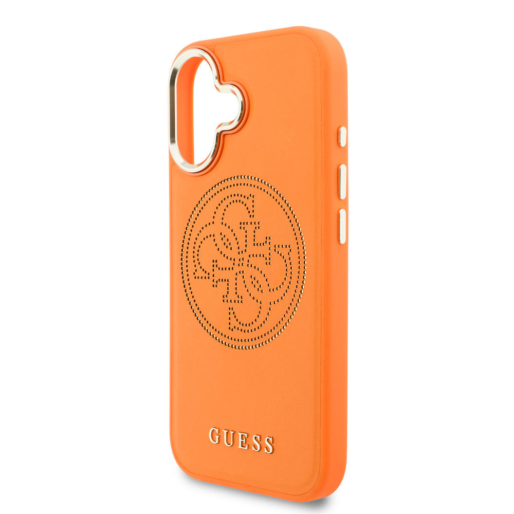 Guess iPhone 17 Backcover hoesje - MagSafe - 4G Perforated Logo - Oranje-Hoesjes-Ilumina Benelux