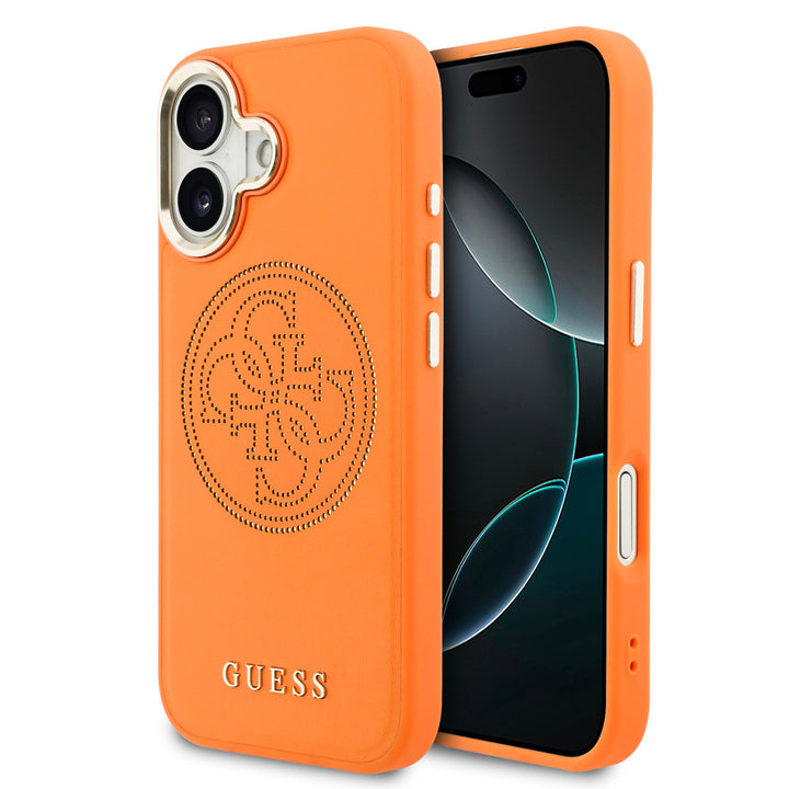 Guess iPhone 17 Backcover hoesje - MagSafe - 4G Perforated Logo - Oranje-Hoesjes-Ilumina Benelux