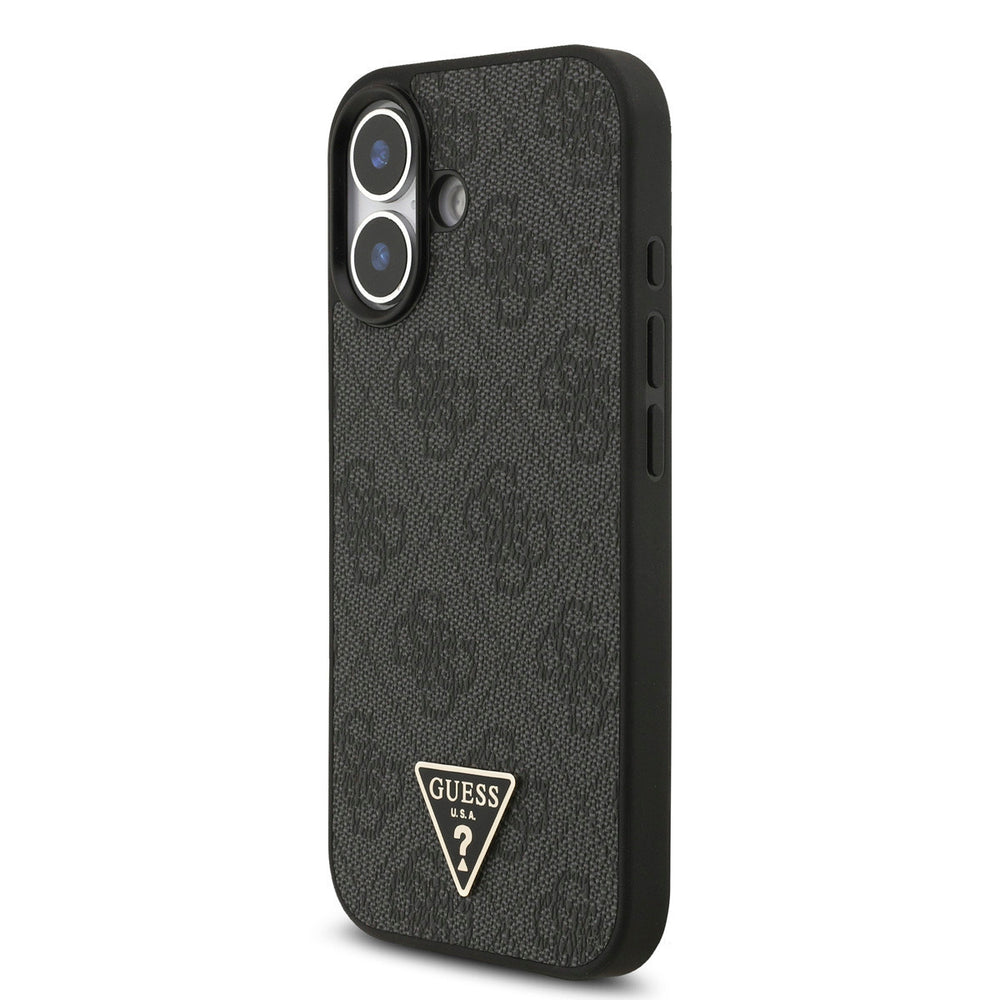 Guess iPhone 17 Backcover hoesje - MagSafe - 4G Triangle Logo - Pearl Strap - Zwart-Hoesjes-Ilumina Benelux