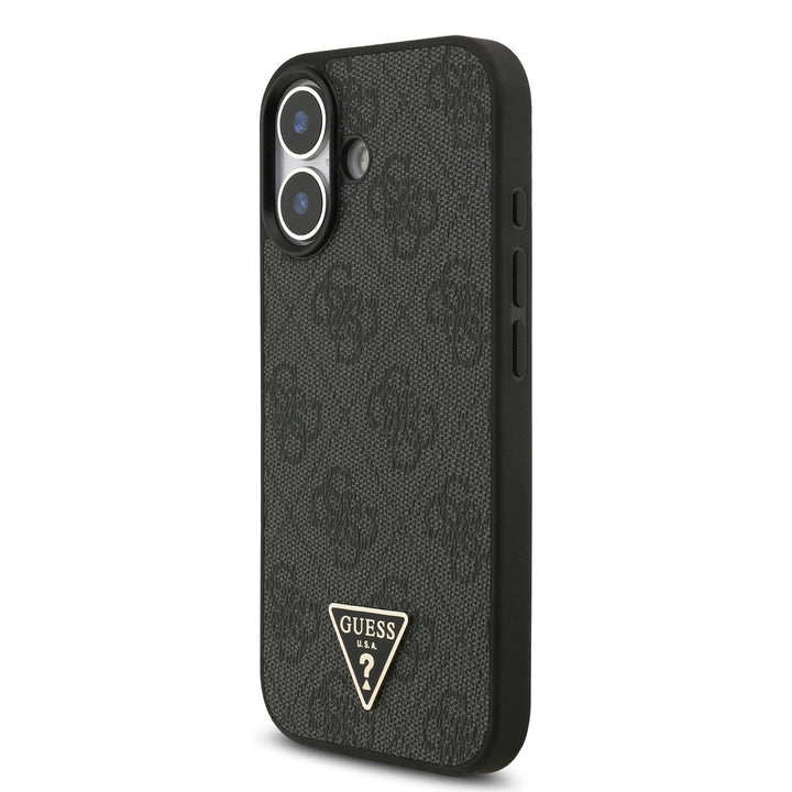 Guess iPhone 17 Backcover hoesje - MagSafe - 4G Triangle Logo - Pearl Strap - Zwart-Hoesjes-Ilumina Benelux