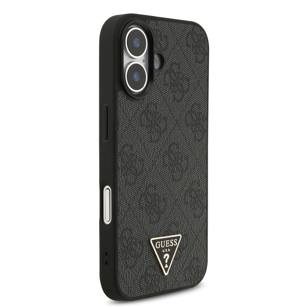 Guess iPhone 17 Backcover hoesje - MagSafe - 4G Triangle Logo - Pearl Strap - Zwart-Hoesjes-Ilumina Benelux