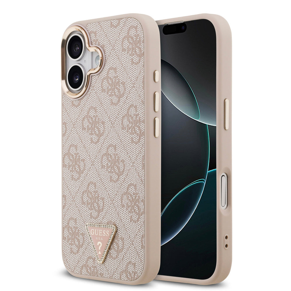 Guess iPhone 17 Backcover hoesje - MagSafe - 4G Triangle Logo - Roze-Hoesjes-Ilumina Benelux