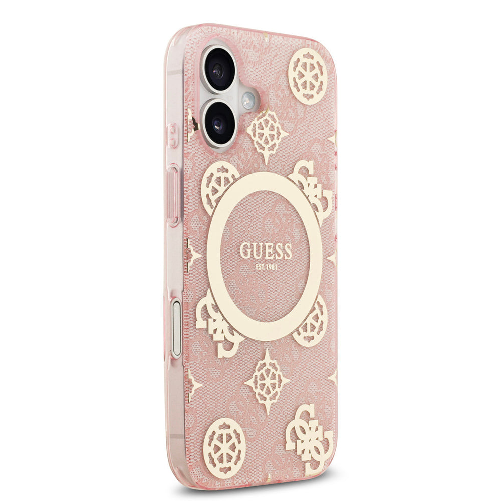 Guess iPhone 17 Backcover hoesje - MagSafe - Peony on 4G Background - Roze-Hoesjes-Ilumina Benelux