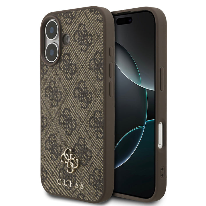 Guess iPhone 17 Backcover hoesje - MagSafe - Small 4G & Classic Metal Logo - Bruin-Hoesjes-Ilumina Benelux