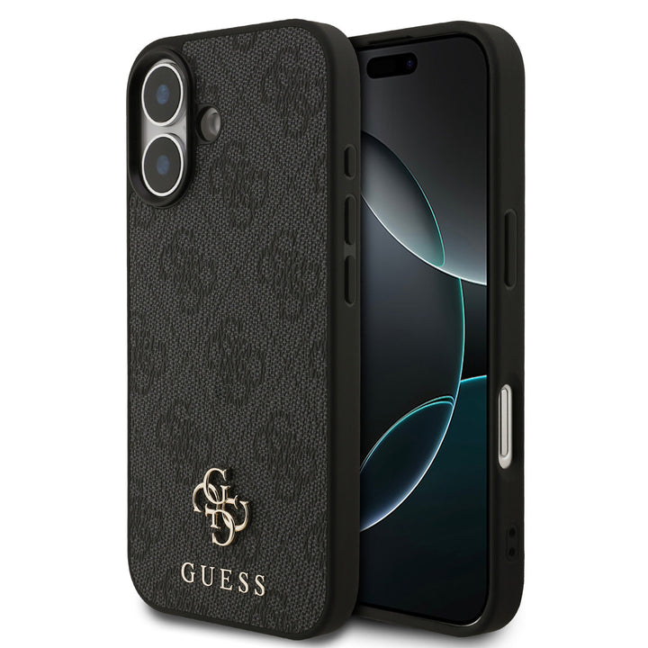 Guess iPhone 17 Backcover hoesje - MagSafe - Small 4G & Classic Metal Logo - Zwart-Hoesjes-Ilumina Benelux