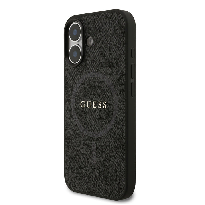 Guess iPhone 17 Backcover hoesje - Magsafe PU Leather - 4G Classic Logo - Zwart-Hoesjes-Ilumina Benelux