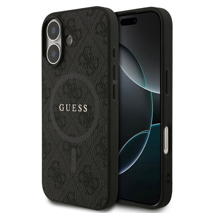 Guess iPhone 17 Backcover hoesje - Magsafe PU Leather - 4G Classic Logo - Zwart-Hoesjes-Ilumina Benelux