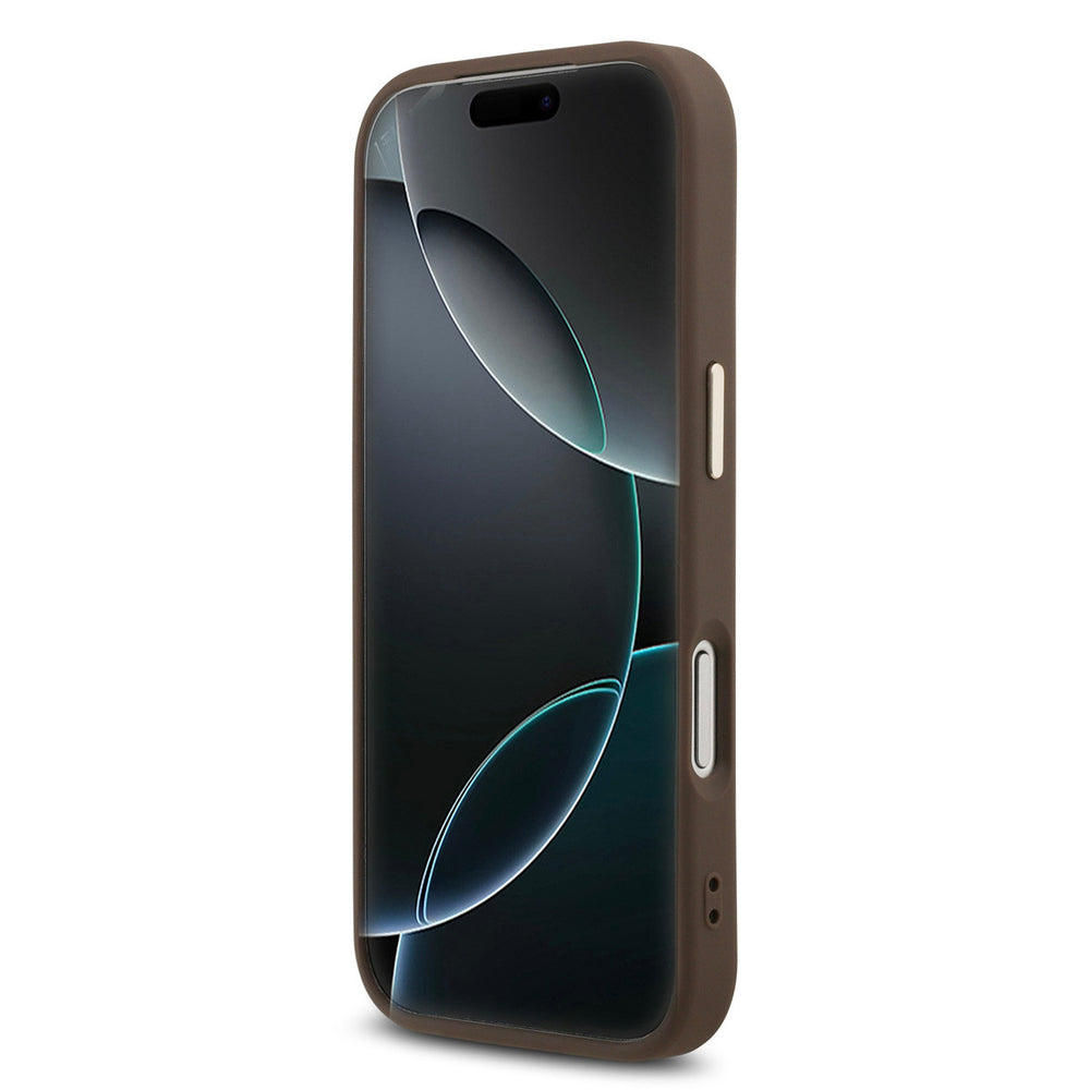 Guess iPhone 17 Pro Back Cover hoesje - MagSafe - 4G Triangle - Bruin-Hoesjes-Ilumina Benelux