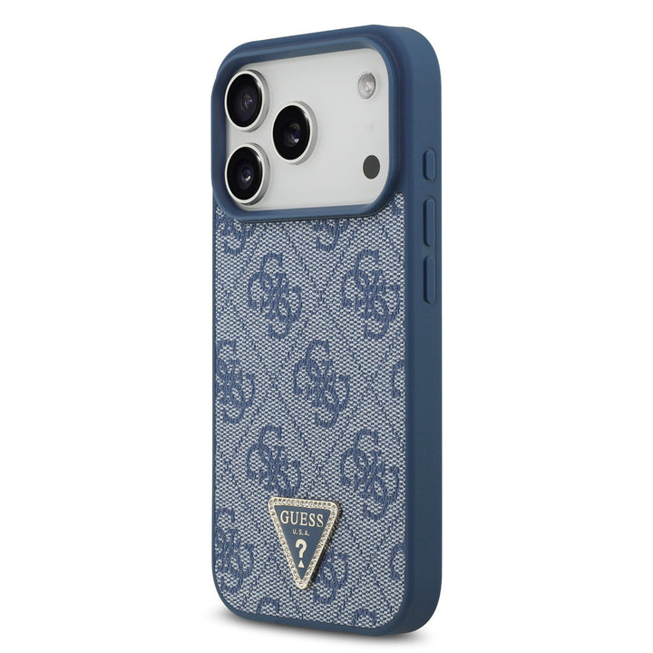 Guess iPhone 17 Pro Back Cover hoesje - MagSafe - 4G Triangle Logo - Blauw-Hoesjes-Ilumina Benelux