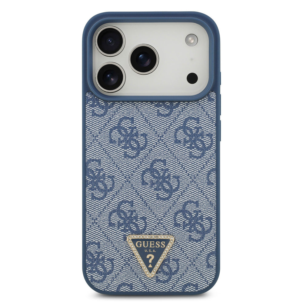 Guess iPhone 17 Pro Back Cover hoesje - MagSafe - 4G Triangle Logo - Blauw-Hoesjes-Ilumina Benelux