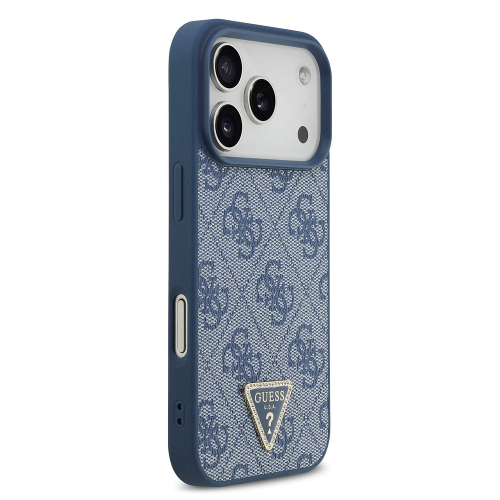 Guess iPhone 17 Pro Back Cover hoesje - MagSafe - 4G Triangle Logo - Blauw-Hoesjes-Ilumina Benelux