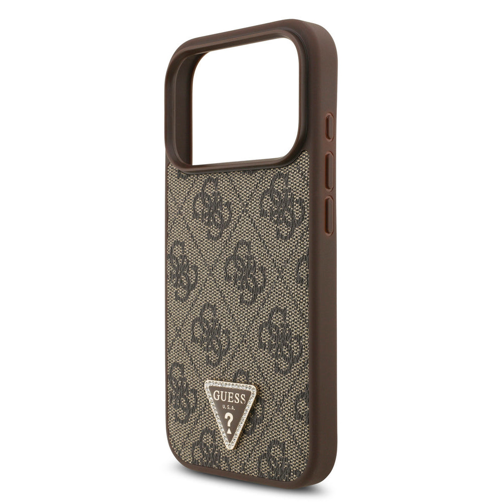 Guess iPhone 17 Pro Back Cover hoesje - MagSafe - 4G Triangle Logo - Bruin-Hoesjes-Ilumina Benelux