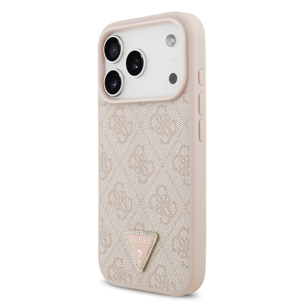 Guess iPhone 17 Pro Back Cover hoesje - MagSafe - 4G Triangle Logo - Roze-Hoesjes-Ilumina Benelux