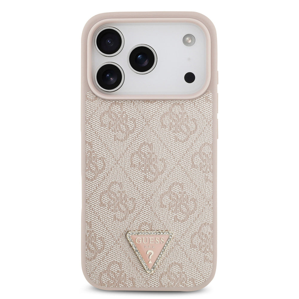 Guess iPhone 17 Pro Back Cover hoesje - MagSafe - 4G Triangle Logo - Roze-Hoesjes-Ilumina Benelux