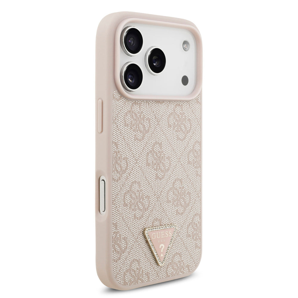 Guess iPhone 17 Pro Back Cover hoesje - MagSafe - 4G Triangle Logo - Roze-Hoesjes-Ilumina Benelux