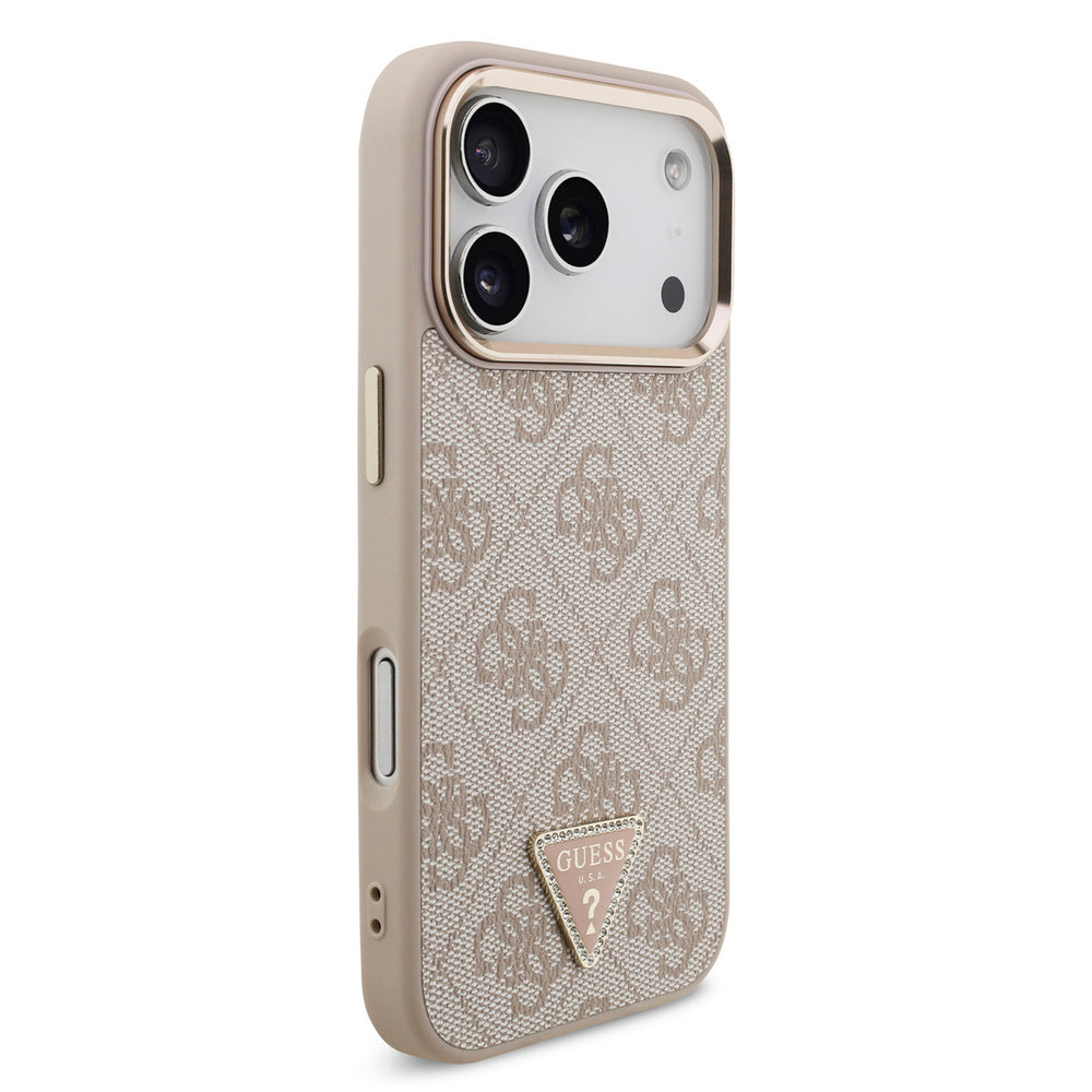 Guess iPhone 17 Pro Back Cover hoesje - MagSafe - 4G Triangle - Roze-Hoesjes-Ilumina Benelux