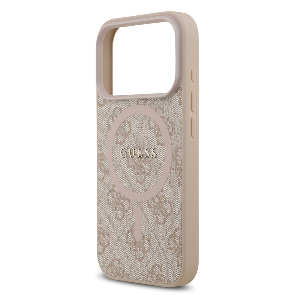 Guess iPhone 17 Pro Back Cover hoesje - Magsafe PU Leather - 4G Classic - Roze-Hoesjes-Ilumina Benelux
