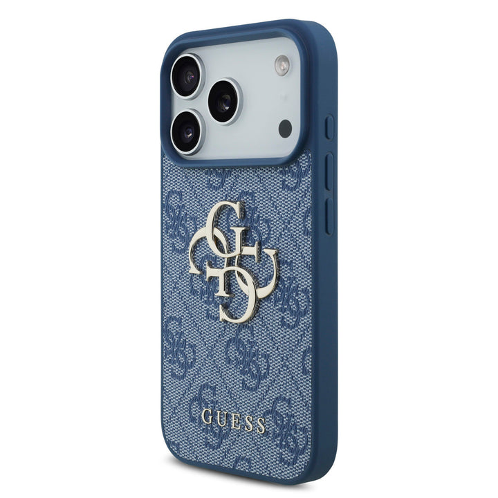 Guess iPhone 17 Pro Backcover hoesje - 4G - Big Metal Logo - Blauw-Hoesjes-Ilumina Benelux