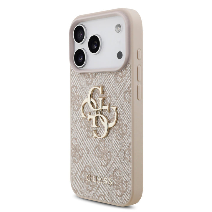 Guess iPhone 17 Pro Backcover hoesje - 4G - Big Metal Logo - Roze-Hoesjes-Ilumina Benelux