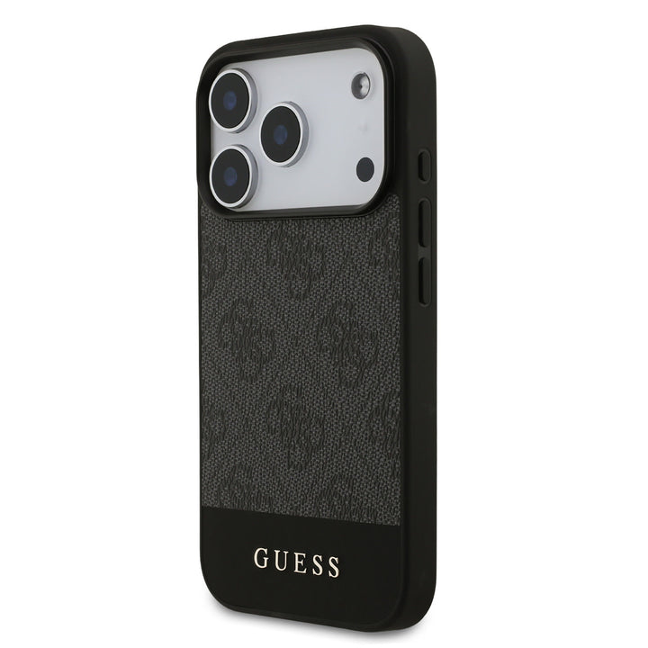 Guess iPhone 17 Pro Backcover hoesje - 4G Bottom Stripe - Grijs-Hoesjes-Ilumina Benelux