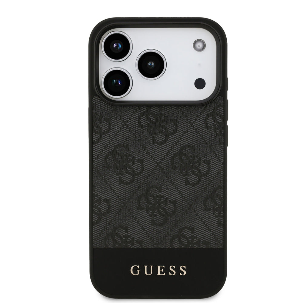 Guess iPhone 17 Pro Backcover hoesje - 4G Bottom Stripe - Grijs-Hoesjes-Ilumina Benelux
