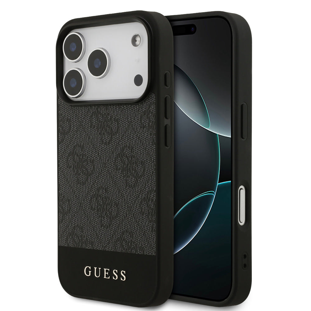 Guess iPhone 17 Pro Backcover hoesje - 4G Bottom Stripe - Grijs-Hoesjes-Ilumina Benelux