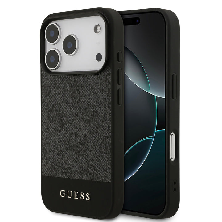 Guess iPhone 17 Pro Backcover hoesje - 4G Bottom Stripe - Grijs-Hoesjes-Ilumina Benelux