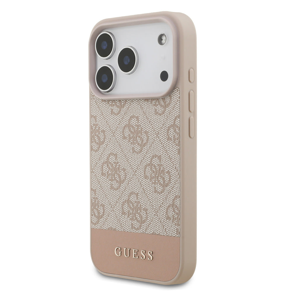 Guess iPhone 17 Pro Backcover hoesje - 4G Bottom Stripe - Roze-Hoesjes-Ilumina Benelux