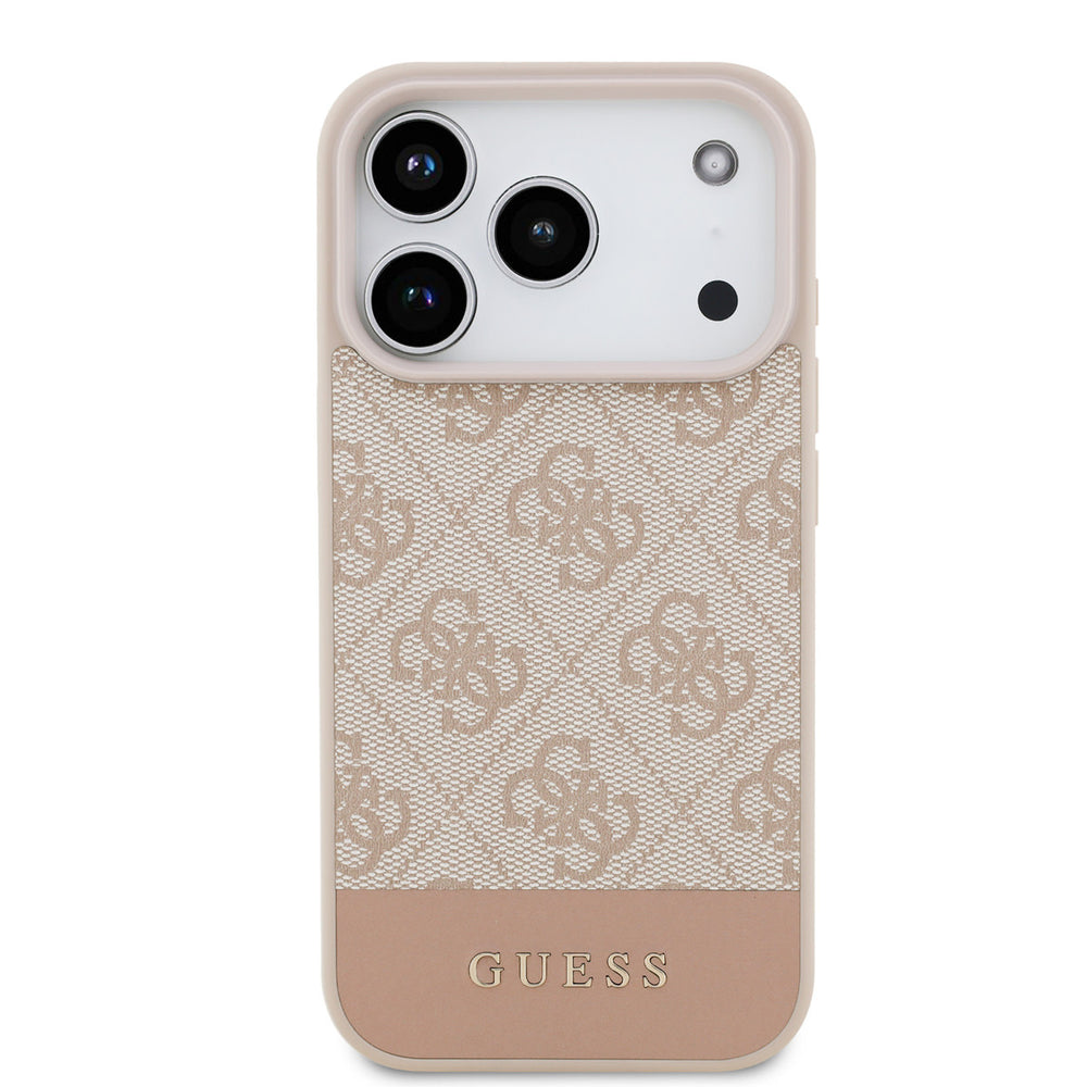 Guess iPhone 17 Pro Backcover hoesje - 4G Bottom Stripe - Roze-Hoesjes-Ilumina Benelux
