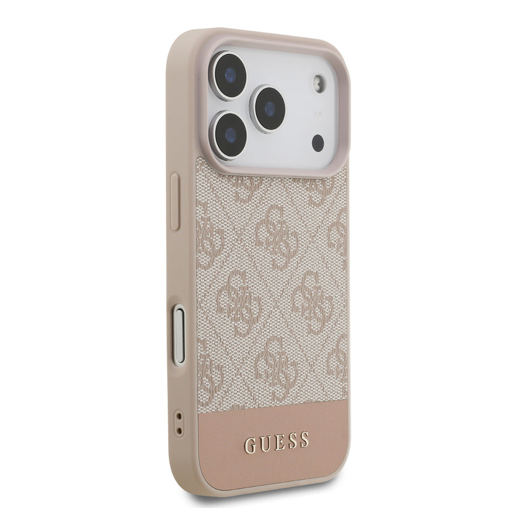 Guess iPhone 17 Pro Backcover hoesje - 4G Bottom Stripe - Roze-Hoesjes-Ilumina Benelux