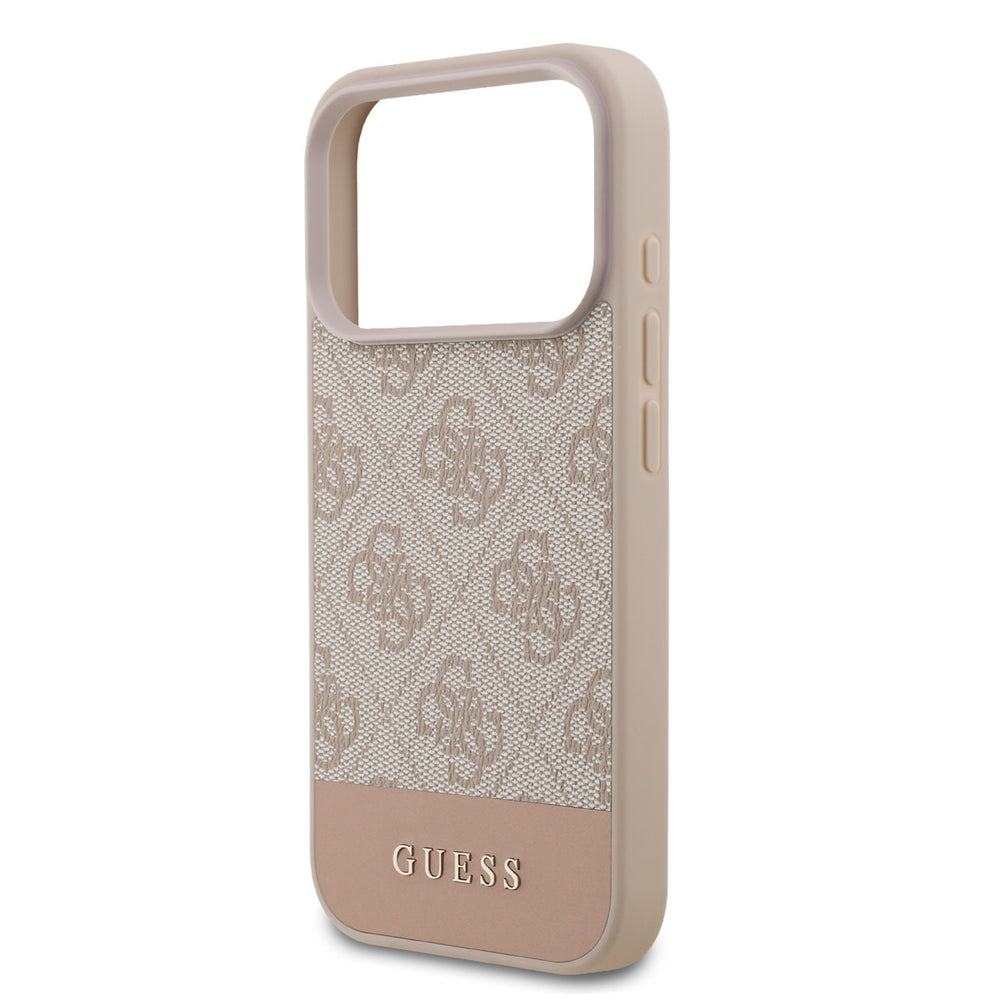 Guess iPhone 17 Pro Backcover hoesje - 4G Bottom Stripe - Roze-Hoesjes-Ilumina Benelux