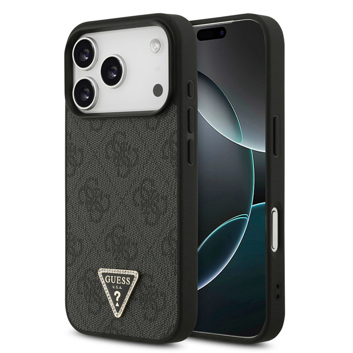 Guess iPhone 17 Pro Backcover hoesje - MagSafe - 4G Triangle Logo - Zwart-Hoesjes-Ilumina Benelux