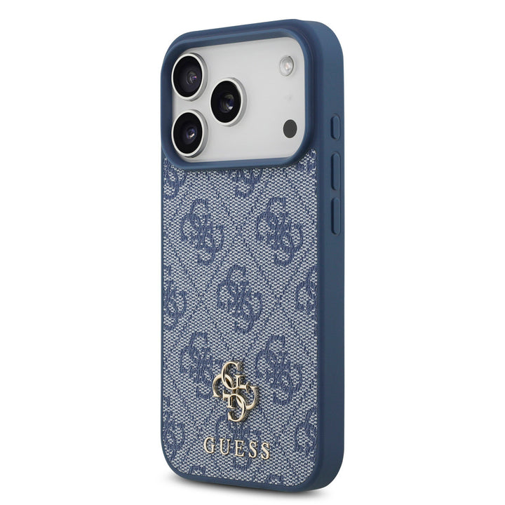 Guess iPhone 17 Pro Backcover hoesje - MagSafe - Small 4G & Classic Metal Logo - Blauw-Hoesjes-Ilumina Benelux