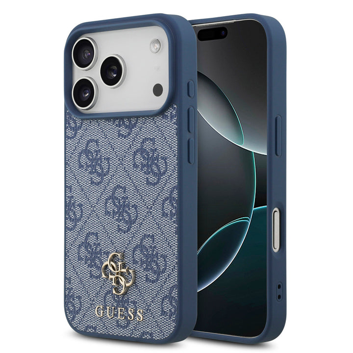Guess iPhone 17 Pro Backcover hoesje - MagSafe - Small 4G & Classic Metal Logo - Blauw-Hoesjes-Ilumina Benelux