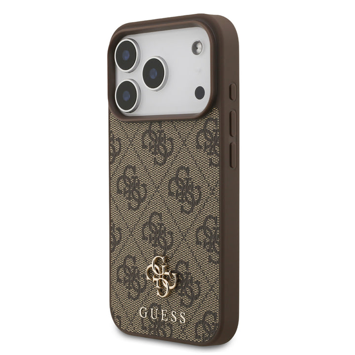 Guess iPhone 17 Pro Backcover hoesje - MagSafe - Small 4G & Classic Metal Logo - Bruin-Hoesjes-Ilumina Benelux