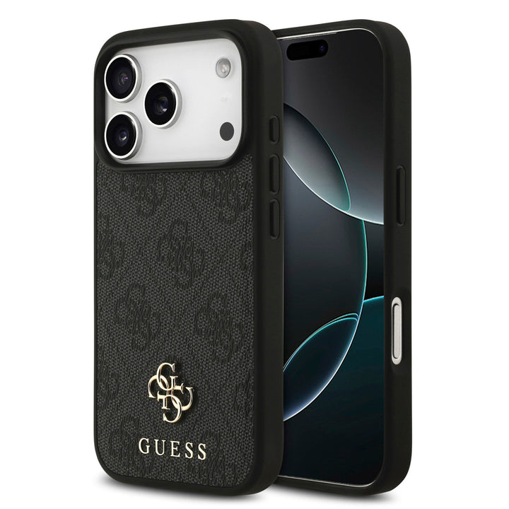 Guess iPhone 17 Pro Backcover hoesje - MagSafe - Small 4G & Classic Metal Logo - Zwart-Hoesjes-Ilumina Benelux