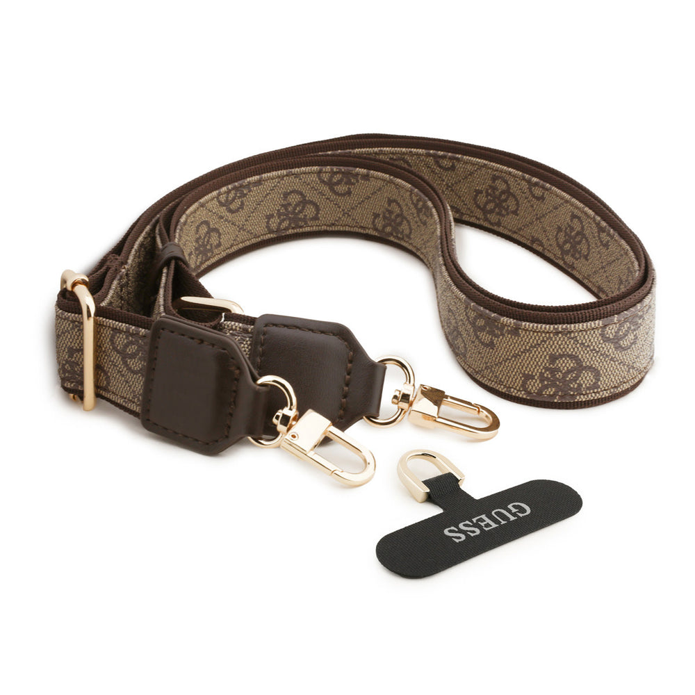 Guess iPhone 17 Pro Backcover hoesje - MagSafe With Crossbody Lanyard - 4G Triangle Logo - Bruin-Hoesjes-Ilumina Benelux