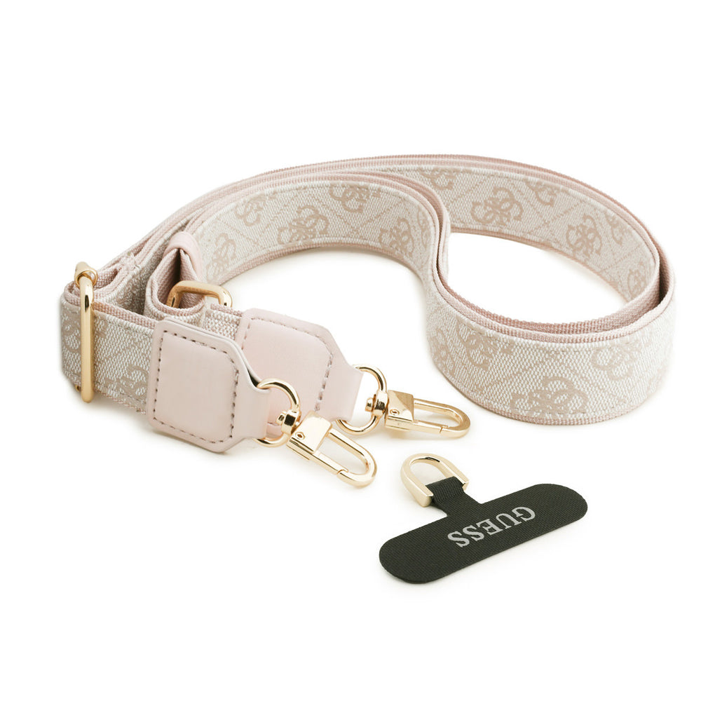 Guess iPhone 17 Pro Backcover hoesje - MagSafe With Crossbody Lanyard - 4G Triangle Logo - Roze-Hoesjes-Ilumina Benelux