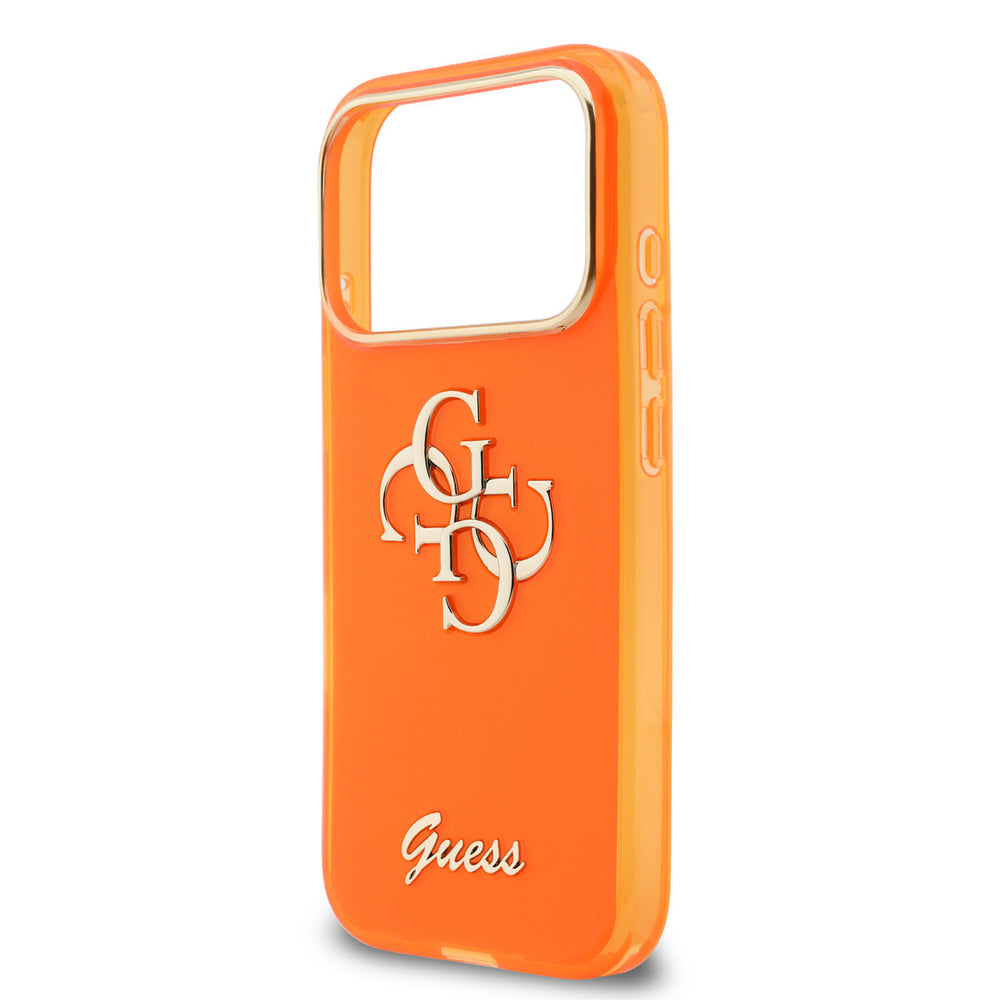 Guess iPhone 17 Pro Max Back Cover hoesje - 4G Script Metal Logo - Oranje-Hoesjes-Ilumina Benelux