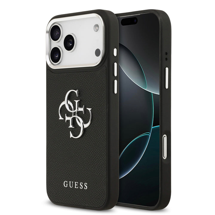 Guess iPhone 17 Pro Max Back Cover hoesje - Grained - Zwart-Hoesjes-Ilumina Benelux