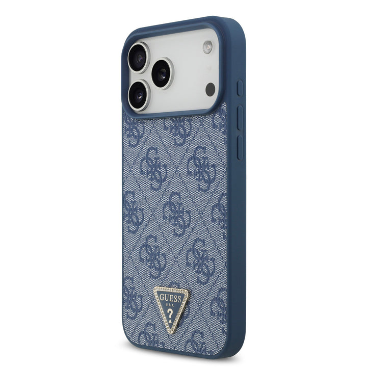Guess iPhone 17 Pro Max Back Cover hoesje - MagSafe - 4G Triangle Logo - Blauw-Hoesjes-Ilumina Benelux