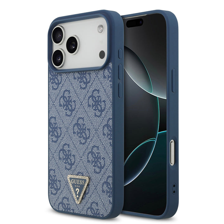 Guess iPhone 17 Pro Max Back Cover hoesje - MagSafe - 4G Triangle Logo - Blauw-Hoesjes-Ilumina Benelux