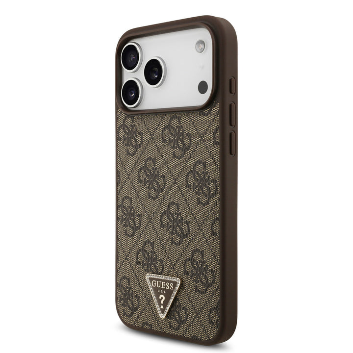 Guess iPhone 17 Pro Max Back Cover hoesje - MagSafe - 4G Triangle Logo - Bruin-Hoesjes-Ilumina Benelux
