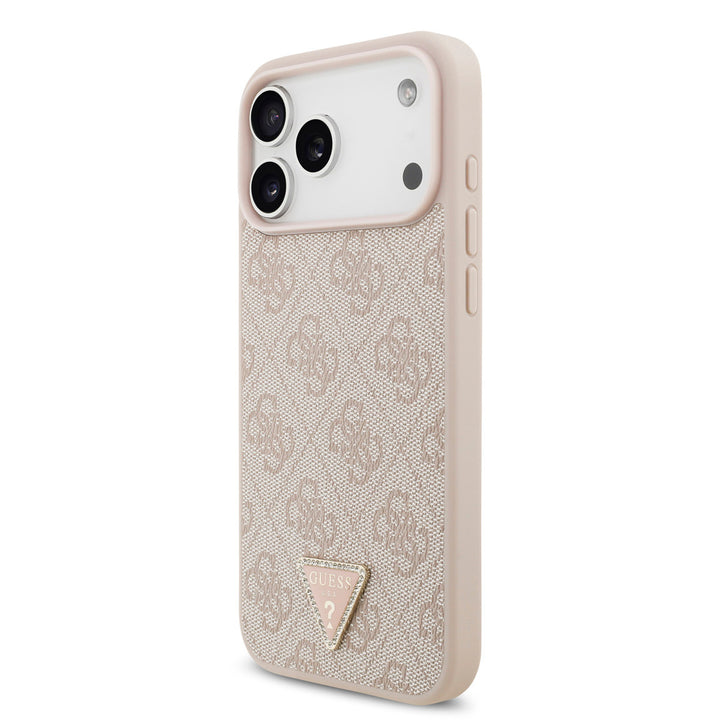 Guess iPhone 17 Pro Max Back Cover hoesje - MagSafe - 4G Triangle Logo - Roze-Hoesjes-Ilumina Benelux
