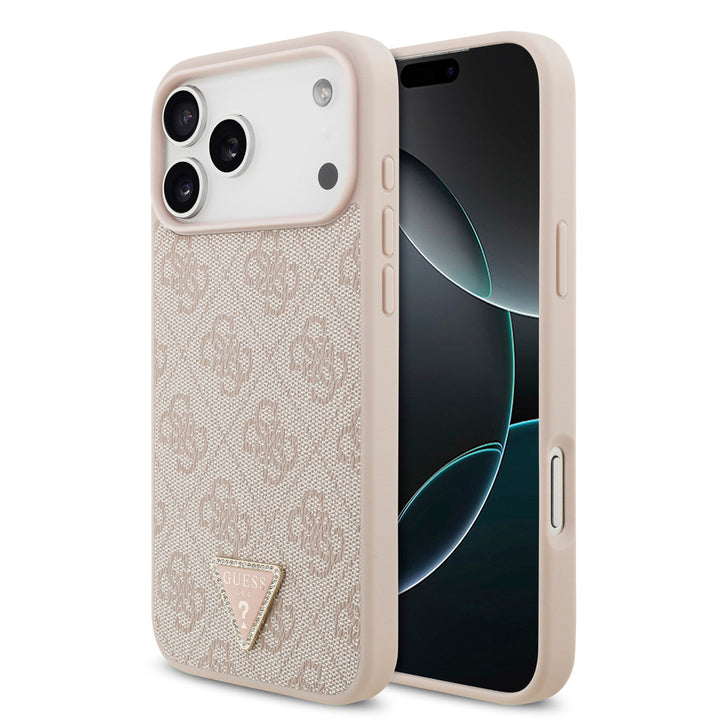 Guess iPhone 17 Pro Max Back Cover hoesje - MagSafe - 4G Triangle Logo - Roze-Hoesjes-Ilumina Benelux