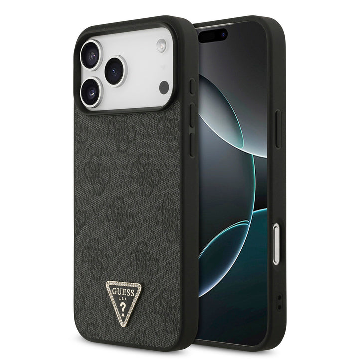 Guess iPhone 17 Pro Max Back Cover hoesje - MagSafe - 4G Triangle Logo - Zwart-Hoesjes-Ilumina Benelux