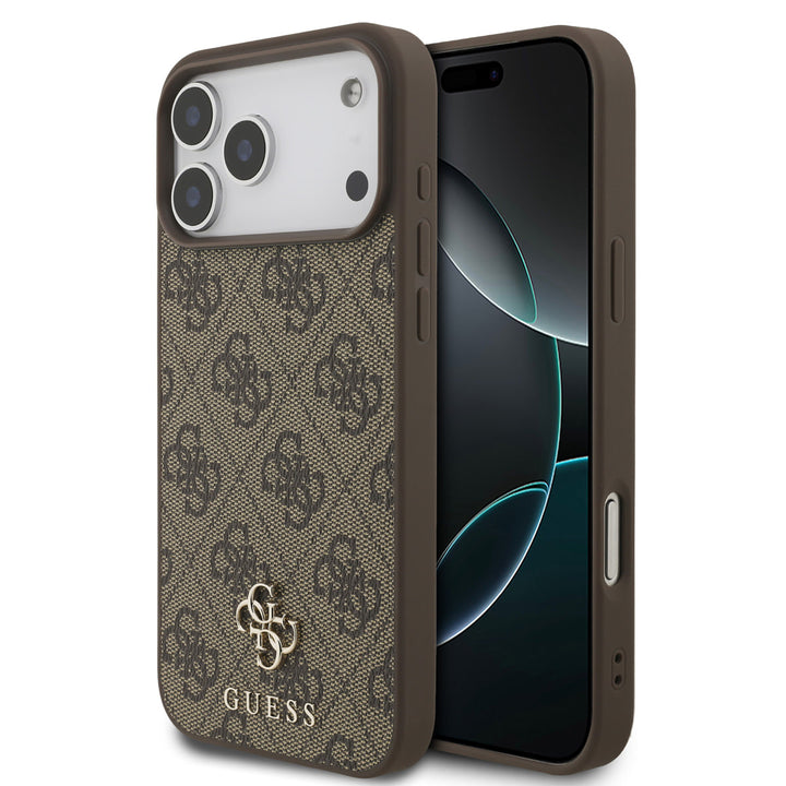 Guess iPhone 17 Pro Max Back Cover hoesje - MagSafe - Classic Metal Logo - Bruin-Hoesjes-Ilumina Benelux
