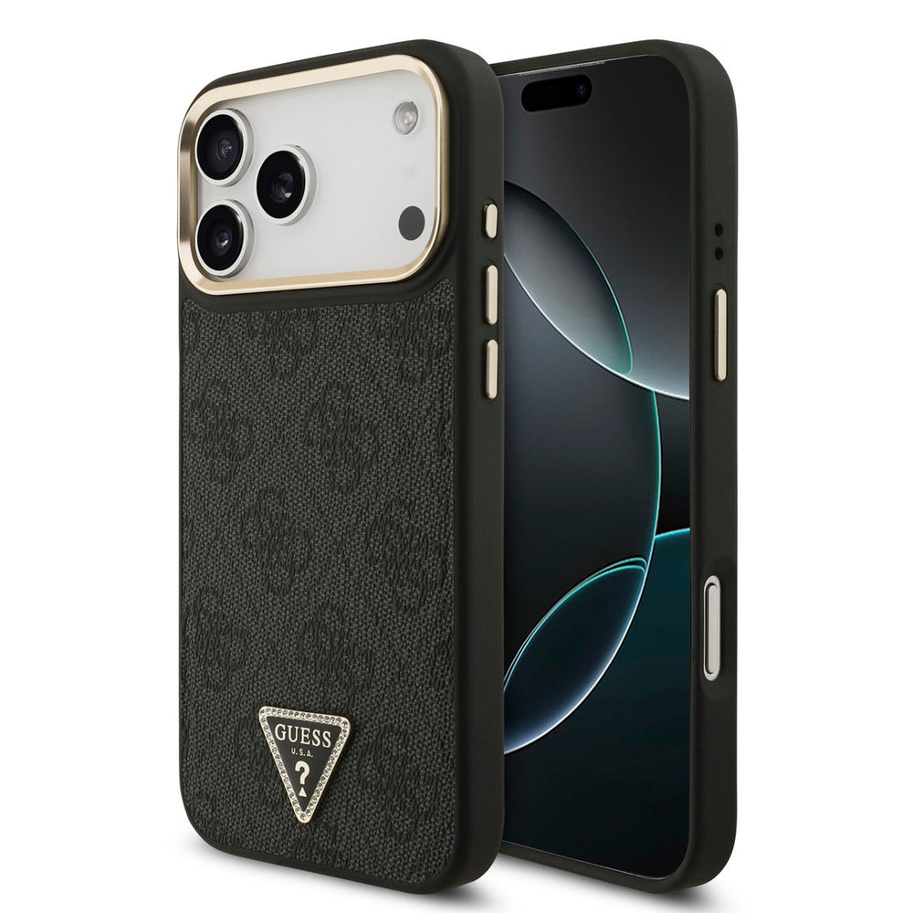 Guess iPhone 17 Pro Max Back Cover hoesje - MagSafe - Triangle - Zwart-Hoesjes-Ilumina Benelux